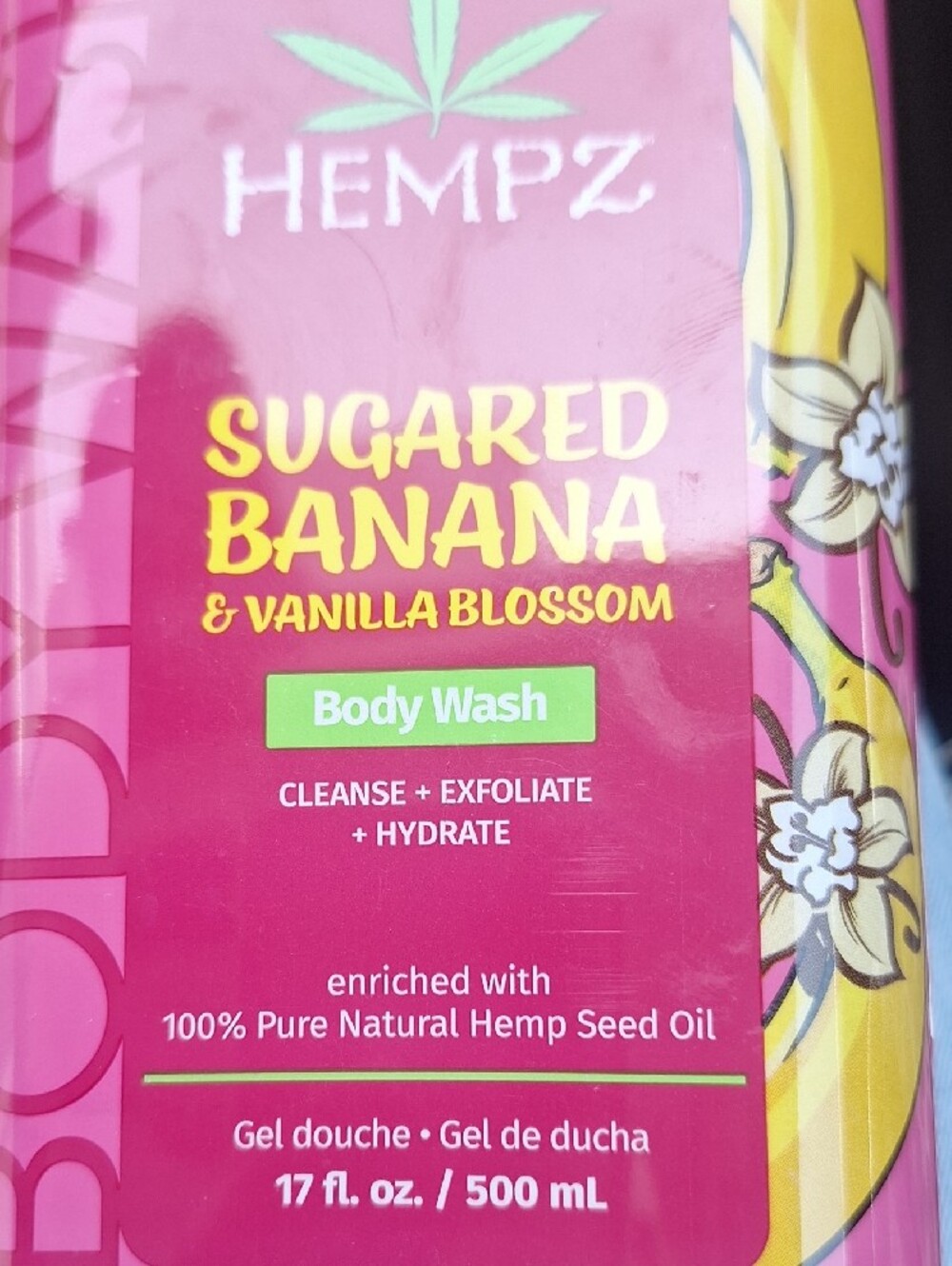 Hempz Sugared Banana & Vanilla Blossom Pink Body Washes - Picture 3 of 4